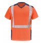 ORANGE/MARINE - Tee-shirt professionnel de travail à manches courtes homme manutention artisan logistique chantier