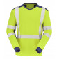 JAUNE/MARINE - Tee-shirt professionnel de travail à manches longues homme transport chantier logistique artisan