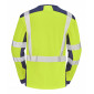 JAUNE/MARINE - Tee-shirt professionnel de travail à manches longues homme transport chantier logistique artisan