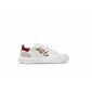 BLANC/ROUGE - Basket professionnelle de travail blanche en cuir EN ISO 20347 mixte auxiliaire de vie infirmier aide a domicile m