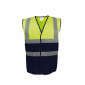 JAUNE/MARINE - Gilet Haute visibilité professionnel de travail mixte manutention chantier transport artisan
