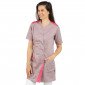 ZINC/FUCHSIA - Blouse professionnelle de travail à manches courtes femme - PROMO infirmier auxiliaire de vie médical aide a dom