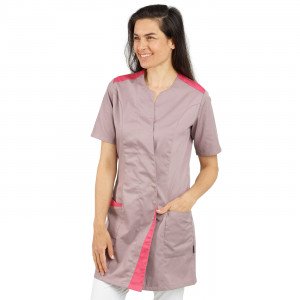 ARDOISE/ANIS - Blouse professionnelle de travail à manches courtes femme - PROMO infirmier auxiliaire de vie médical aide a dom
