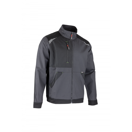 GRIS/NOIR - Veste de travail professionnelle à manches longues homme logistique chantier manutention artisan