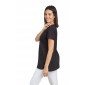 NOIR - Tunique professionnelle de travail à manches courtes femme aide a domicile infirmier auxiliaire de vie médical