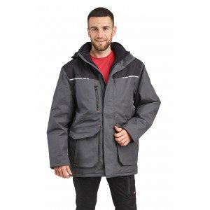 GRIS/NOIR - Parka professionnel de travail homme transport chantier manutention artisan