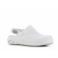 BLANC - Sabot professionnel de travail blanc noir en cuir EN ISO 20347 femme aide a domicile médical auxiliaire de vie infirmier