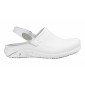 BLANC - Sabot professionnel de travail blanc noir en cuir EN ISO 20347 femme aide a domicile médical auxiliaire de vie infirmier