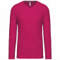 FUCHSIA - Tee-shirt professionnel de travail à manches longues 100% coton homme aide a domicile médical auxiliaire de vie infirm