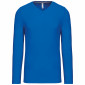 BLEU - Tee-shirt professionnel de travail à manches longues 100% coton homme aide a domicile médical auxiliaire de vie infirmier