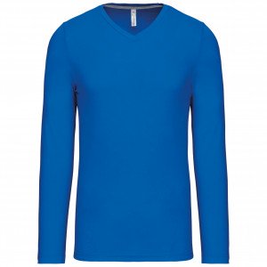 BLEU - Tee-shirt professionnel de travail à manches longues 100% coton homme aide a domicile infirmier auxiliaire de vie médical