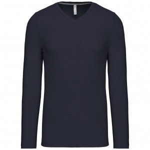 BLEU - Tee-shirt professionnel de travail à manches longues 100% coton homme aide a domicile infirmier auxiliaire de vie médical