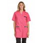 FUCHSIA/WAX - Blouse professionnelle de travail blanche à manches courtes médical auxiliaire de vie infirmier aide a domicile
