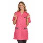 FUCHSIA/WAX - Blouse professionnelle de travail blanche à manches courtes médical auxiliaire de vie infirmier aide a domicile