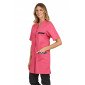 FUCHSIA/WAX - Blouse professionnelle de travail blanche à manches courtes médical auxiliaire de vie infirmier aide a domicile