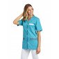 ATOLL/AFRIKA - Tunique professionnelle de travail blanche à manches courtes femme aide a domicile infirmier auxiliaire de vie m