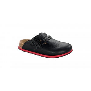 NOIR/ROUGE - Sabot professionnel de travail blanc noir en cuir EN ISO 20347 mixte aide a domicile médical auxiliaire de vie infi