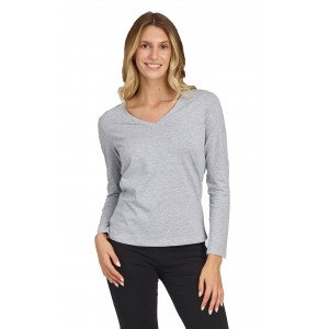 BLANC - Tee-shirt professionnel de travail à manches longues 100% coton femme auxiliaire de vie infirmier aide a domicile médica