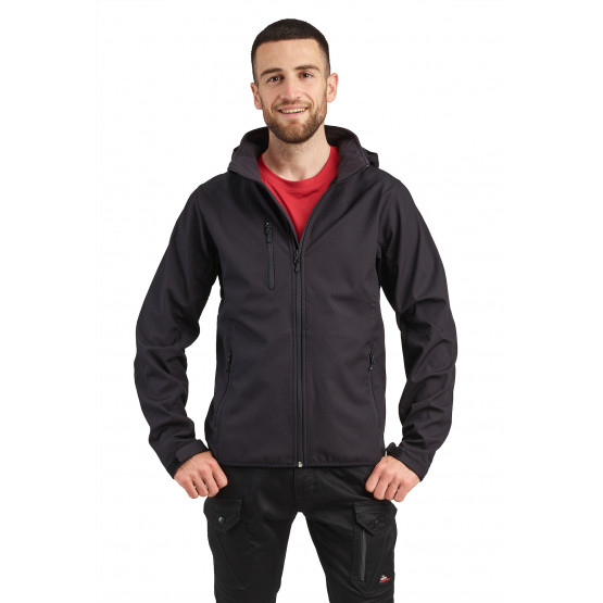 NOIR - Softshell professionnelle de travail homme logistique chantier manutention artisan