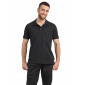NOIR - Polo professionnel de travail BIO homme aide a domicile médical auxiliaire de vie infirmier