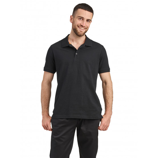 NOIR - Polo professionnel de travail BIO homme auxiliaire de vie infirmier aide a domicile médical