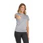 GRIS - Tee-shirt professionnel de travail à manches courtes femme infirmier aide a domicile médical auxiliaire de vie