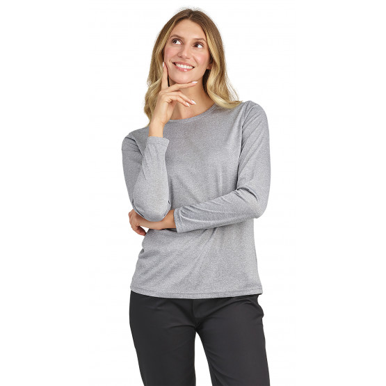 GRIS - Tee-shirt professionnel de travail à manches longues femme auxiliaire de vie infirmier aide a domicile médical