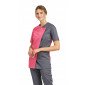 FUCHSIA/ARDOISE - Tunique professionnelle de travail à manches courtes femme auxiliaire de vie médical aide a domicile infirmie