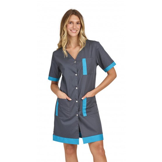 ARDOISE/ATOLL - Blouse professionnelle de travail à manches courtes femme - PROMO école menage foyer entretien