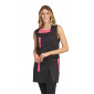 NOIR/FUCHSIA - Blouse professionnelle de travail sans manches femme menage aide a domicile entretien auxiliaire de vie