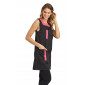 NOIR/FUCHSIA - Blouse professionnelle de travail sans manches femme menage aide a domicile entretien auxiliaire de vie