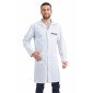 BLANC/ARDOISE - Blouse professionnelle de travail blanche à manches transformables homme chantier menage artisan entretien