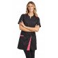 NOIR/FUCHSIA - Blouse professionnelle de travail à manches courtes femme médical auxiliaire de vie infirmier aide a domicile