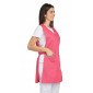 FUCHSIA/FLEURS - Chasuble tablier blouse professionnel femme menage aide a domicile entretien auxiliaire de vie