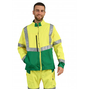 JAUNE/VERT - Blouson professionnel de travail homme chantier logistique artisan transport