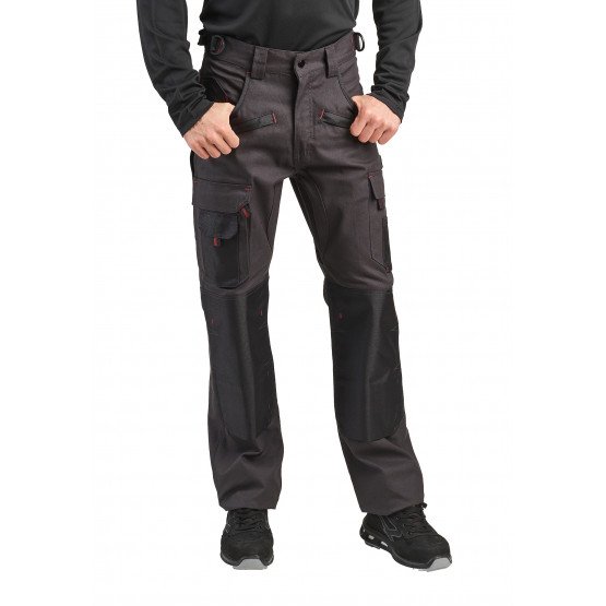 GRIS/NOIR - Pantalon de travail professionnel homme manutention artisan logistique chantier
