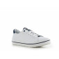 BLANC/MARINE - Basket professionnelle de travail blanche noire en cuir EN ISO 20347 femme auxiliaire de vie médical aide a domic