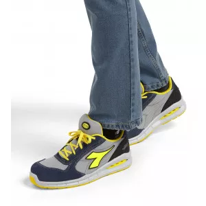 BLEU/GRIS - Chaussure de sécurité S1P professionnelle de travail noire EN ISO 20345 S1P mixte logistique artisan manutention ch