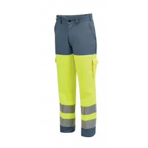 GRIS/JAUNE - Pantalon haute visibilité professionnel de travail homme transport artisan logistique chantier