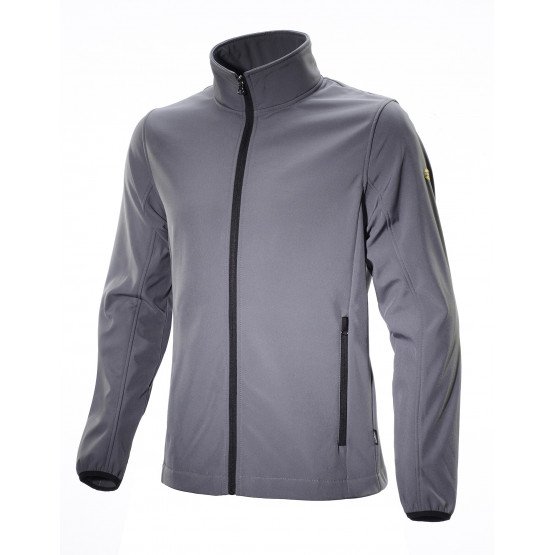 GRIS - Softshell professionnelle de travail homme manutention chantier logistique artisan