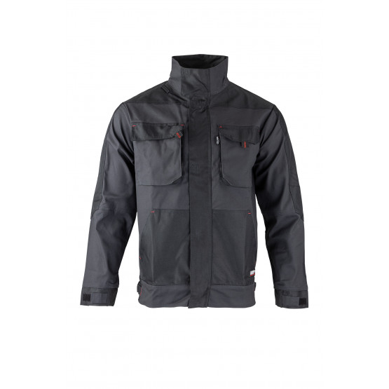 Veste De Travail Multirisque CERES Grise - Taille L - Col Montant, 4 Poches, Bandes Réfléchissantes - Normes EN ISO 11612, 11611, Etc.
