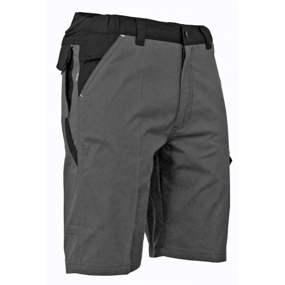 GRIS/NOIR - Bermuda professionnel de travail homme manutention artisan logistique chantier