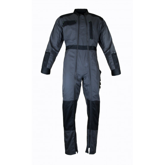 GRIS/NOIR - Combinaison professionnelle de travail homme manutention chantier transport artisan