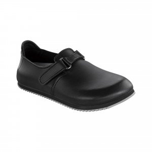 NOIR - Chaussure professionnelle de travail blanche noire en cuir EN ISO 20347 femme infirmier auxiliaire de vie médical aide a
