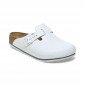 BLANC - Sabot professionnel de travail blanc noir en cuir EN ISO 20347 mixte auxiliaire de vie médical aide a domicile infirmier