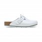 BLANC - Sabot professionnel de travail blanc noir en cuir EN ISO 20347 mixte auxiliaire de vie médical aide a domicile infirmier
