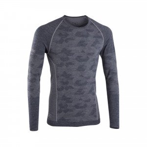 GRIS - Tee-shirt professionnel de travail à manches longues homme transport chantier logistique artisan