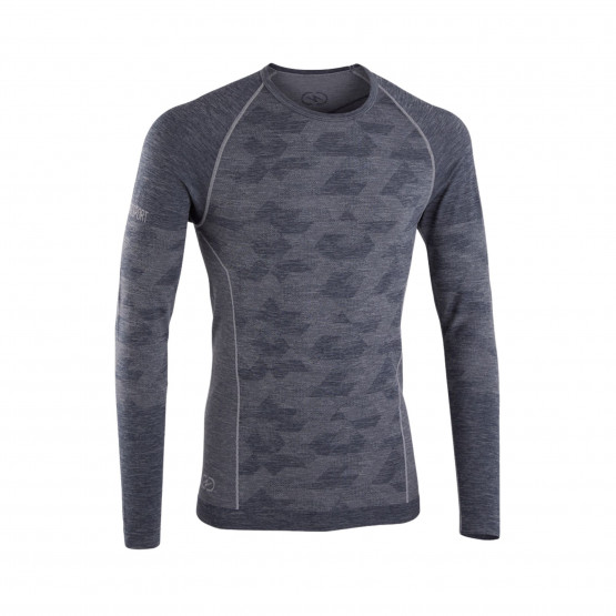 GRIS - Tee-shirt professionnel de travail à manches longues homme manutention artisan transport chantier