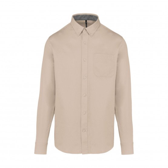 BEIGE - Chemise professionnelle de travail homme artisan manutention chantier logistique