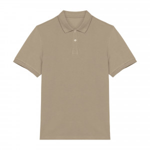 BEIGE - Polo professionnel de travail 100% coton homme manutention chantier logistique artisan